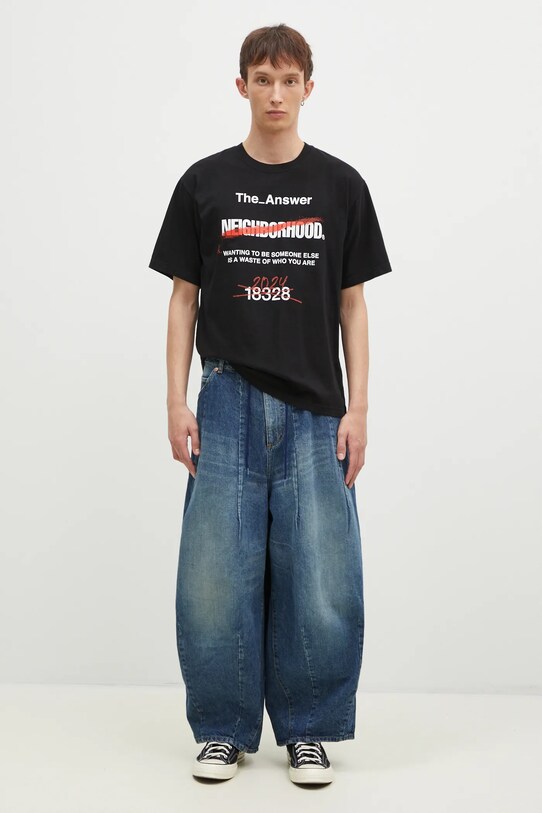 NEIGHBORHOOD tricou din bumbac Tee SS-13 242PCNH.ST13 negru