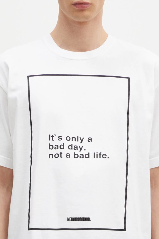NEIGHBORHOOD tricou din bumbac Tee SS-15 alb 242PCNH.ST15