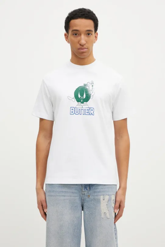 Butter Goods tricou din bumbac Bomb Tee print alb BG243100
