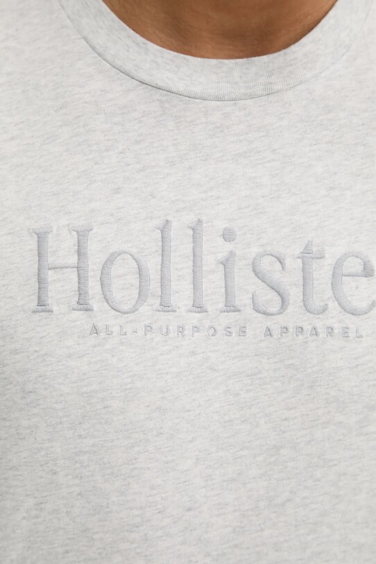 Βαμβακερό μπλουζάκι Hollister Co. KI323.4213.122 γκρί