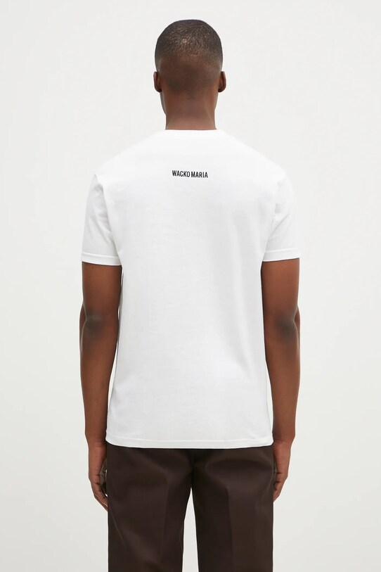 Дрехи Памучна тениска Wacko Maria Tim Lehi 24FW.WMT.TEE06 бял