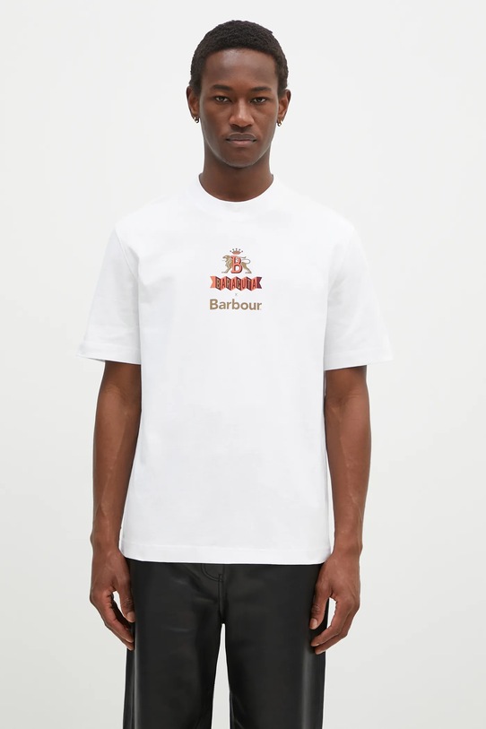 Baracuta t-shirt bawełniany Barbour x Baracut Archive BRTEE0018 biały AW24