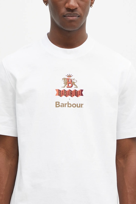 Baracuta t-shirt bawełniany Barbour x Baracut Archive biały BRTEE0018