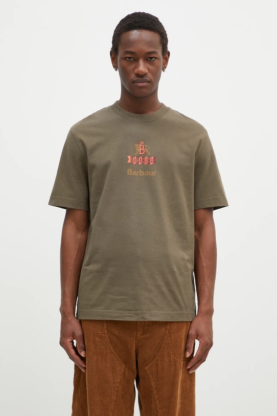 Oblečenie Bavlnené tričko Baracuta Barbour x Baracut Archive BRTEE0018 zelená