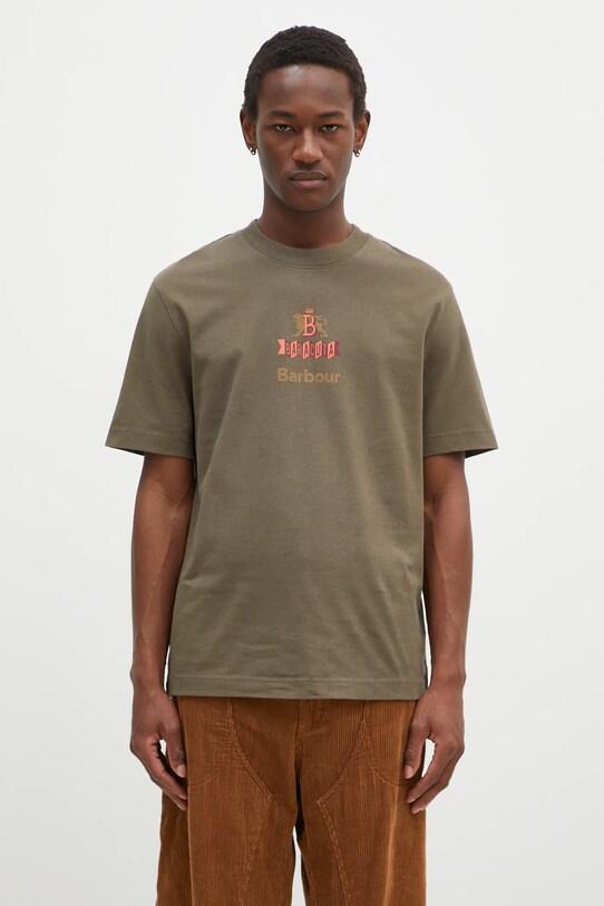 Одежда Хлопковая футболка Baracuta Barbour x Baracut Archive BRTEE0018 зелёный
