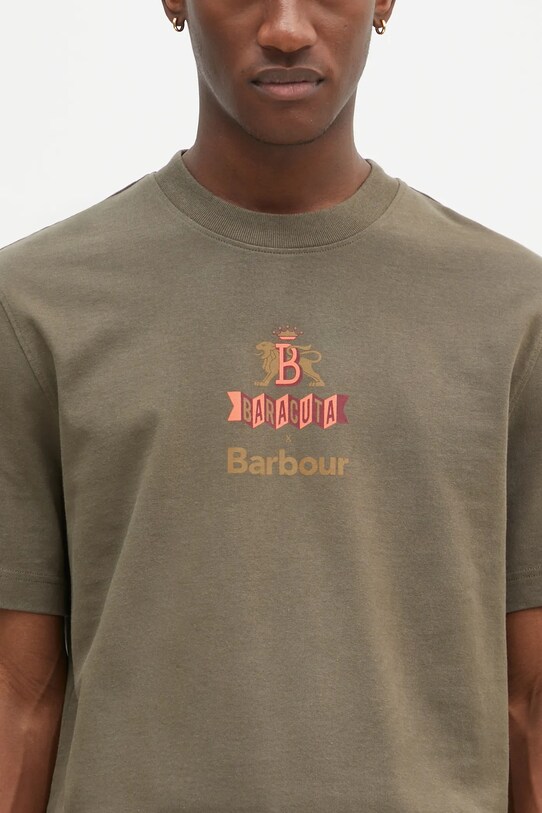 Хлопковая футболка Baracuta Barbour x Baracut Archive зелёный BRTEE0018