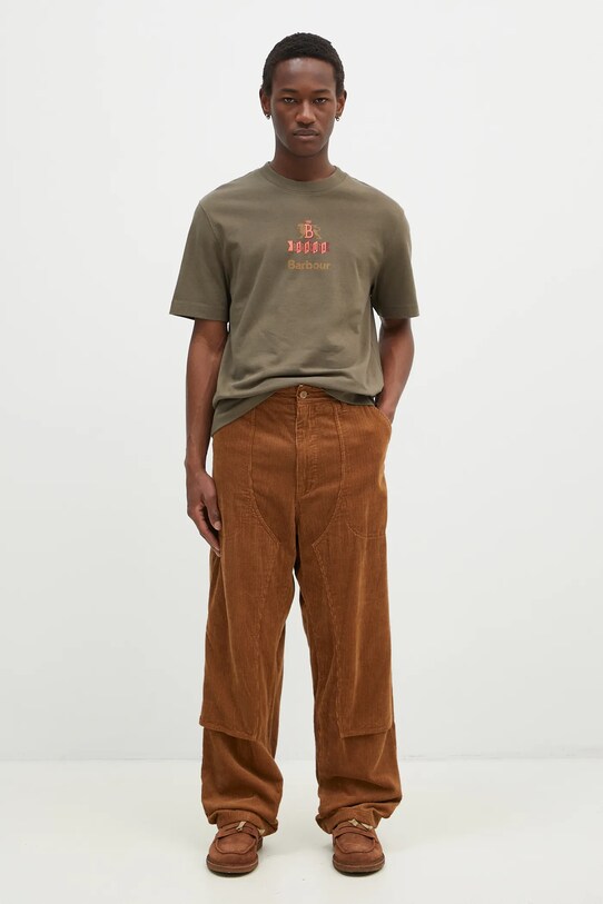 Хлопковая футболка Baracuta Barbour x Baracut Archive BRTEE0018 зелёный