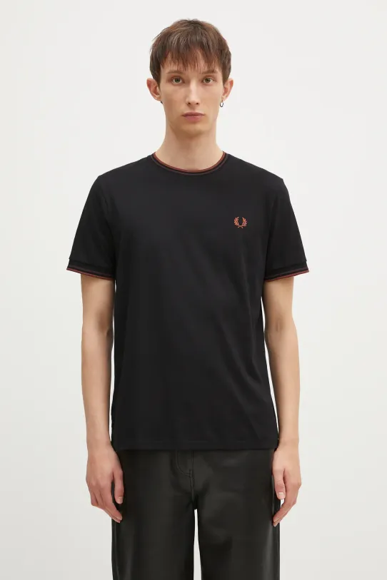Fred Perry cotton t-shirt Twin Tipped T-Shirt regular black M1588.W68