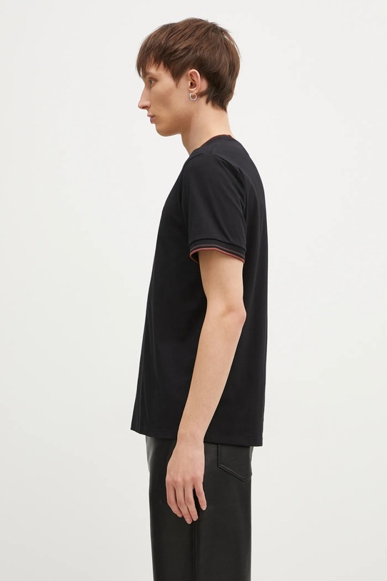 Fred Perry cotton t-shirt Twin Tipped T-Shirt M1588.W68 black AW24