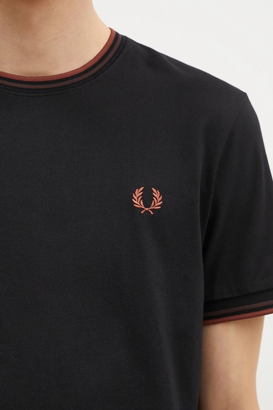Fred Perry cotton t-shirt Twin Tipped T-Shirt black M1588.W68