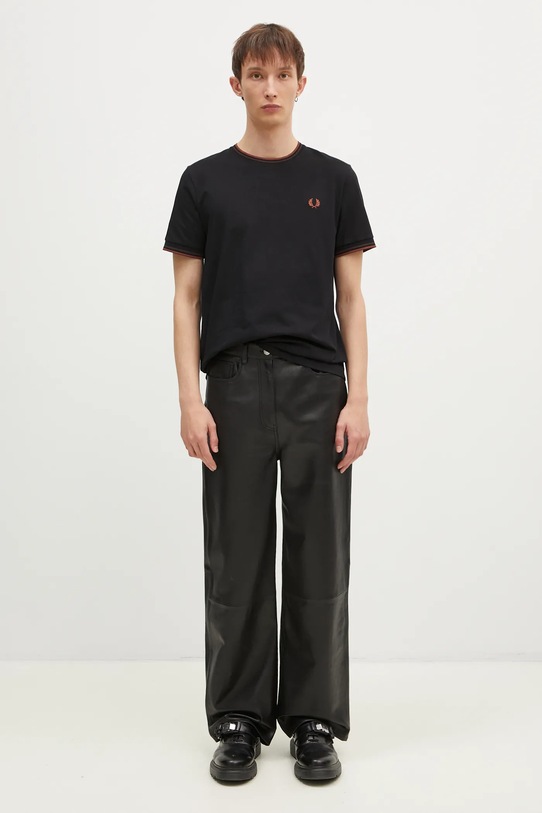 Fred Perry cotton t-shirt Twin Tipped T-Shirt M1588.W68 black