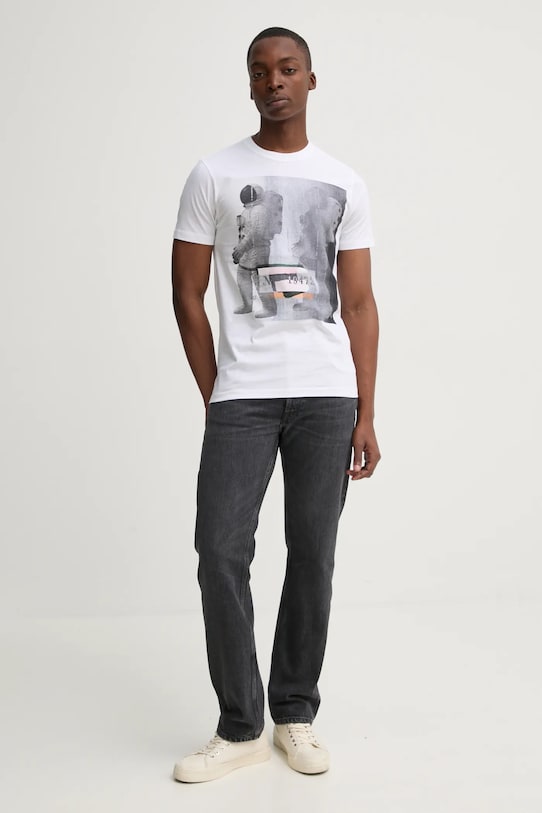 PS Paul Smith tricou din bumbac M2R.010R.PP5086 alb SS25