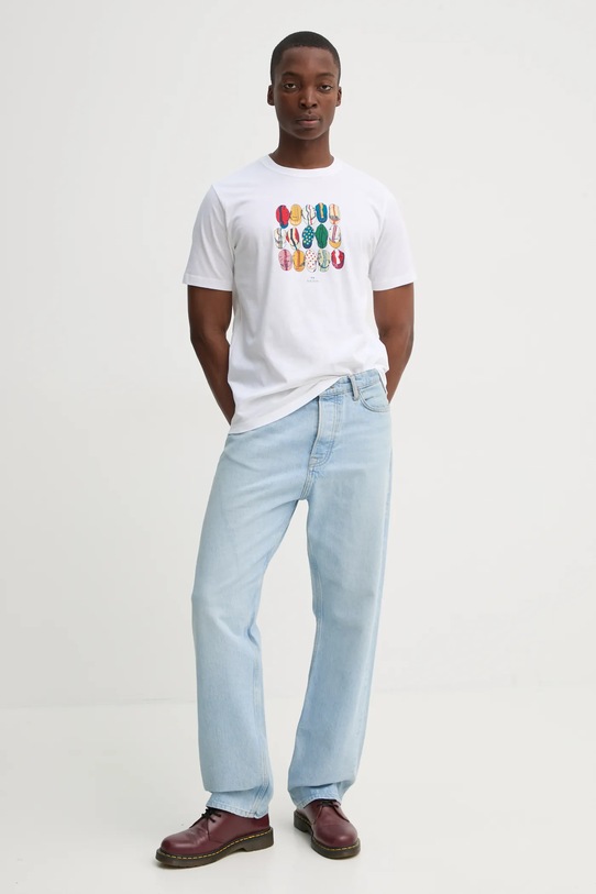 Bavlněné tričko PS Paul Smith M2R.011R.AP8921 bílá SS25