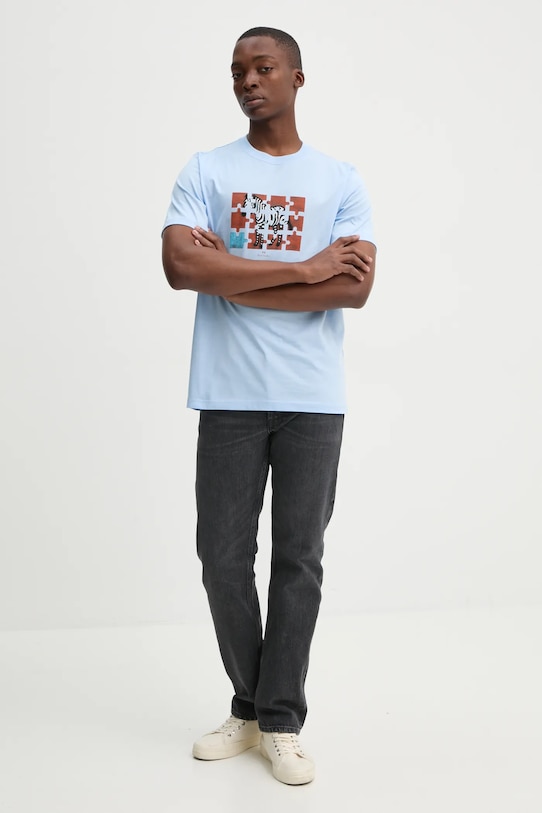 Bavlnené tričko PS Paul Smith M2R.011R.PP5079 modrá SS25