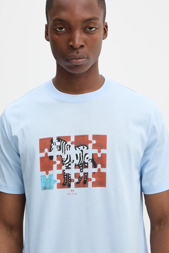 Bavlnené tričko PS Paul Smith modrá M2R.011R.PP5079