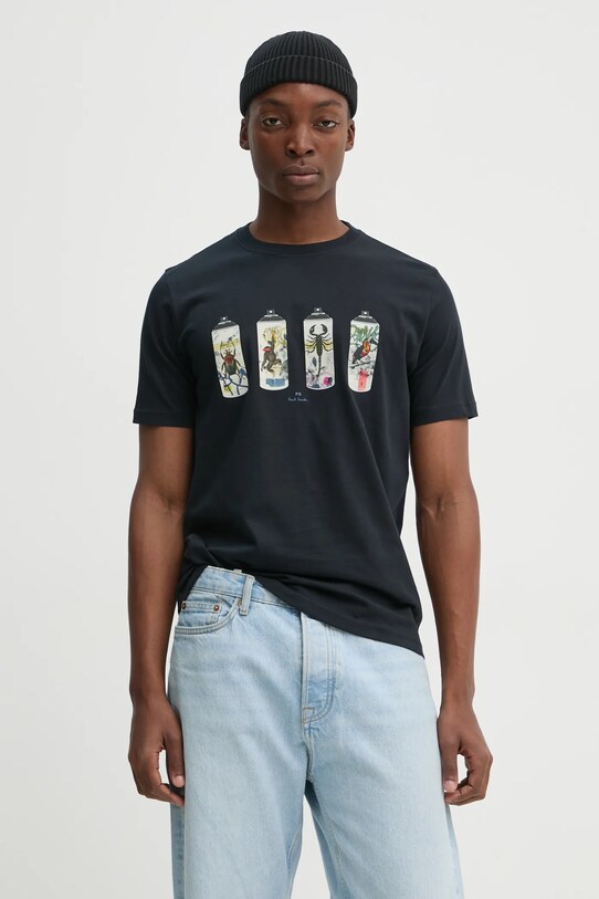 PS Paul Smith tricou din bumbac bleumarin M2R.011R.PP5080