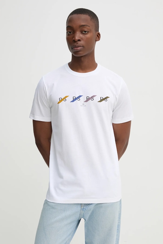 Хлопковая футболка PS Paul Smith хлопок белый M2R.011R.PP5082