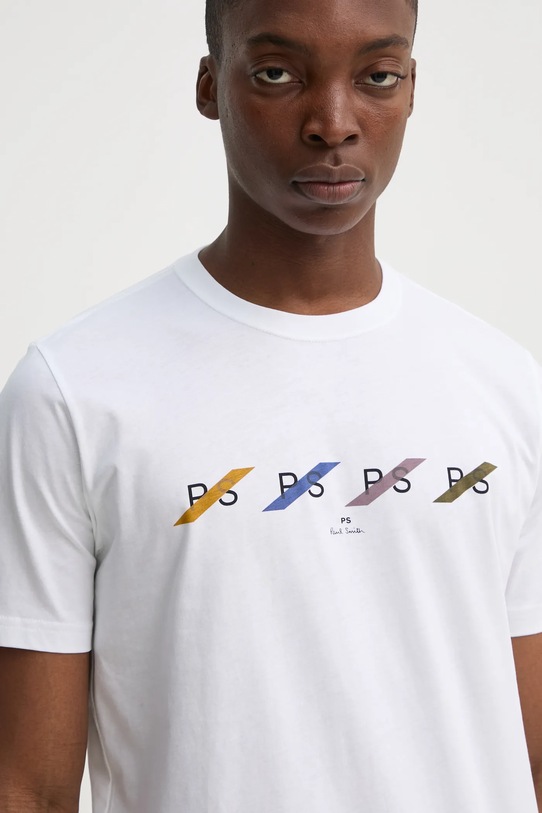 Хлопковая футболка PS Paul Smith белый M2R.011R.PP5082