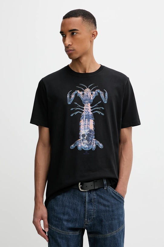 PS Paul Smith tricou din bumbac print negru M2R.011R.PP5087