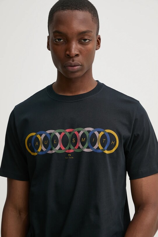 Pamučna majica PS Paul Smith M2R.011R.PP5264 mornarsko plava SS25