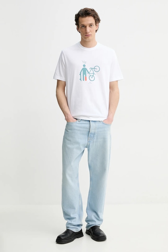 PS Paul Smith tricou din bumbac M2R.220X.PP4700 alb SS25