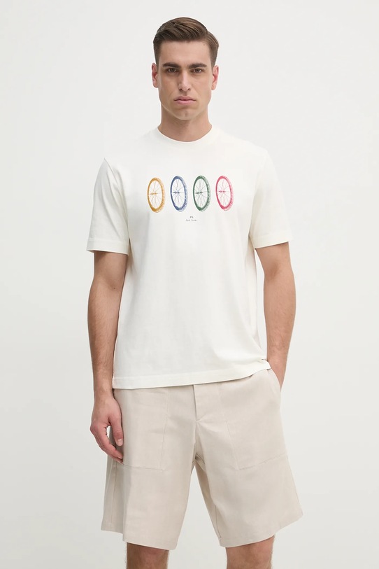 Бавовняна футболка PS Paul Smith бавовна бежевий M2R.965X.PP5015