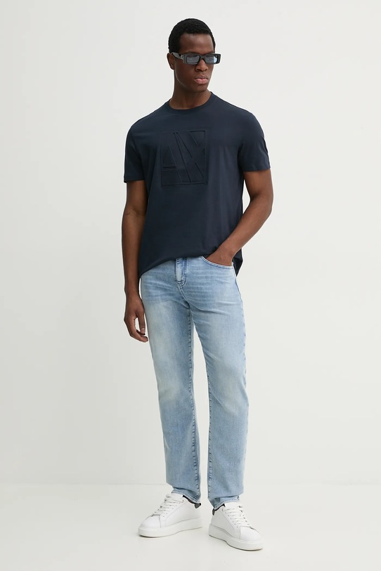 Armani Exchange tricou din bumbac 6DZTJH.ZJ8EZ bleumarin AW24
