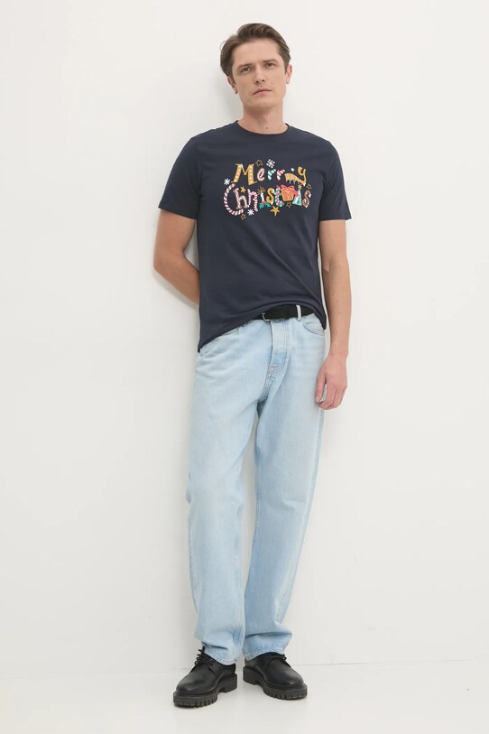 Lindbergh tricou din bumbac 30.400311.NAVY bleumarin AW24