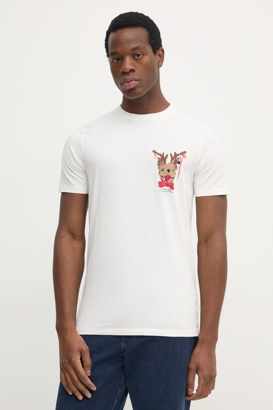 Бавовняна футболка Lindbergh бежевий 30.400311.OFFWHITE