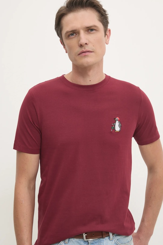 Бавовняна футболка Lindbergh бордо 30.400313.DKRED