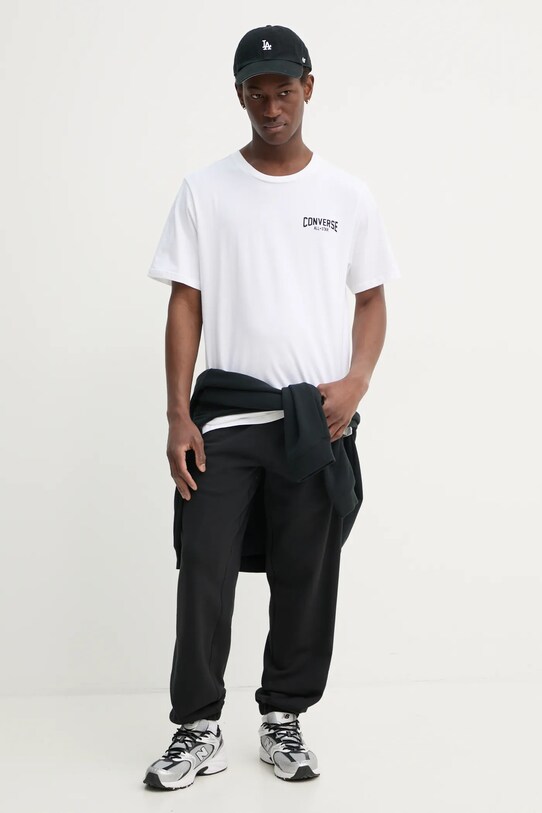 Converse t-shirt bawełniany 10027561.A02 beżowy SS25