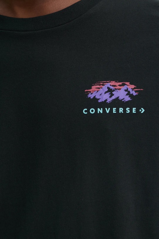 Converse tricou din bumbac 10027098.A02 negru