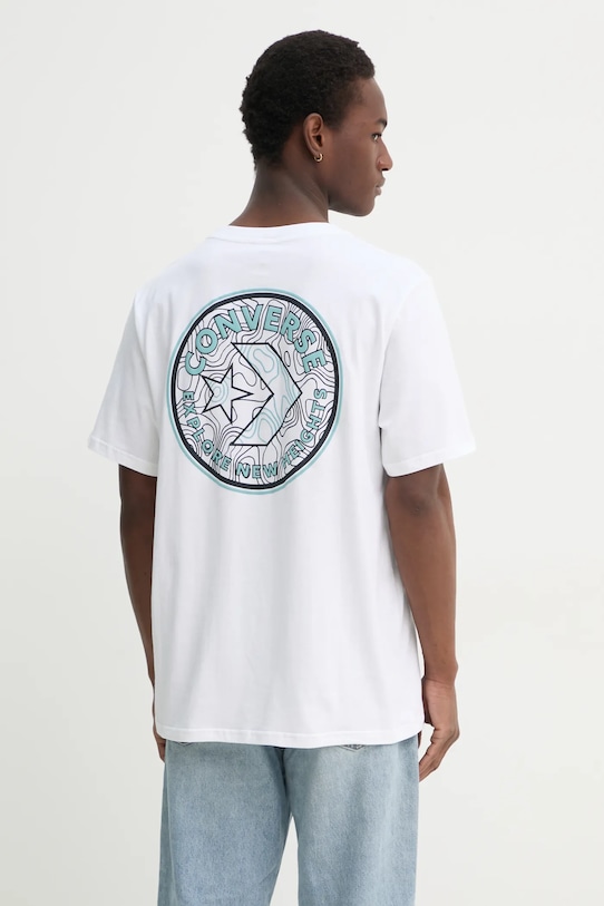 Odzież Converse t-shirt bawełniany 10027096.A02 beżowy