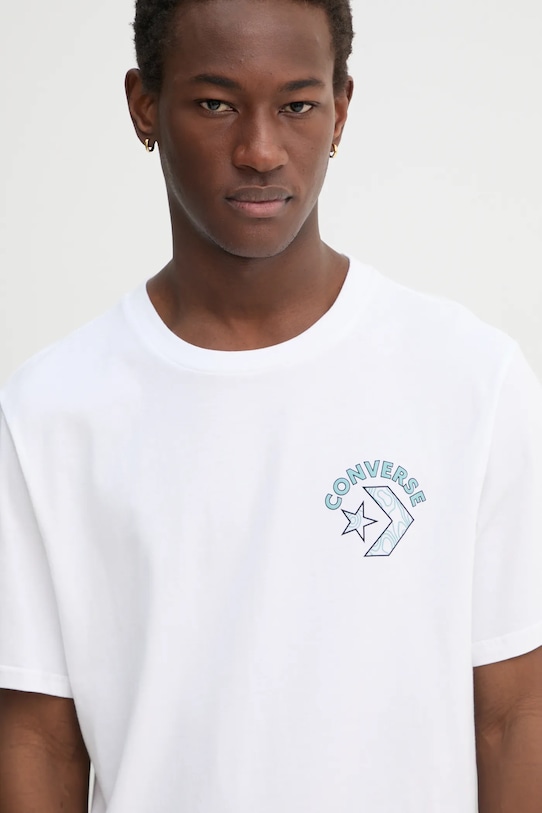 Converse t-shirt bawełniany beżowy 10027096.A02