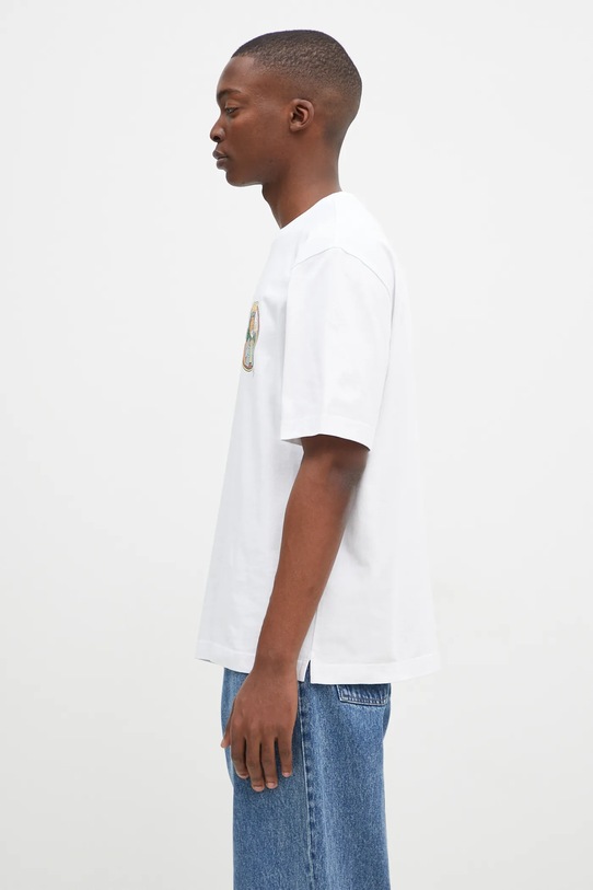 Bavlněné tričko Maison Kitsuné Rambling Fox NM00113KJ0118 bílá AW24