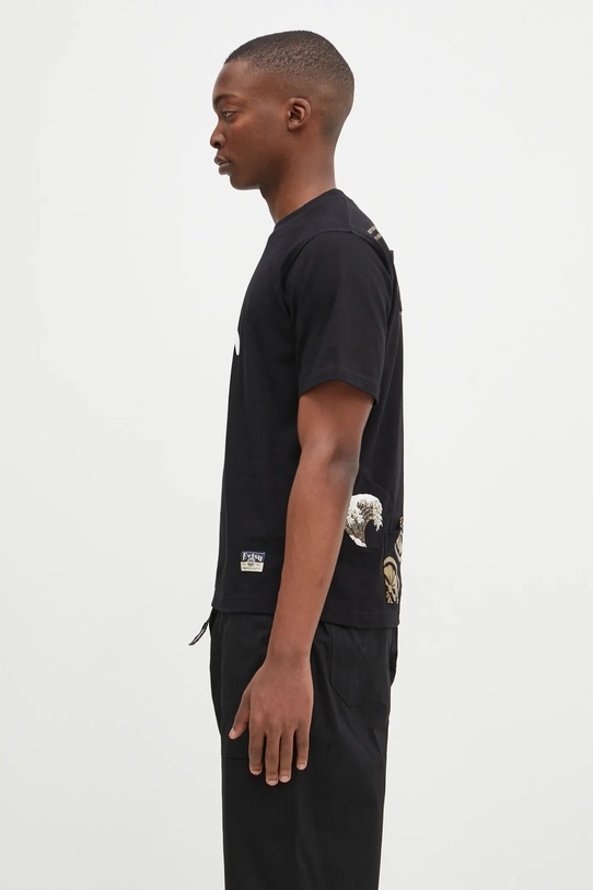 Βαμβακερό μπλουζάκι Evisu Seagull & Evisu Print 2EAHTM4TS7070 μαύρο AW24