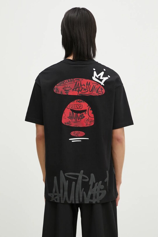 Îmbrăcăminte AAPE tricou din bumbac Theme AAPTEM1425XXM negru