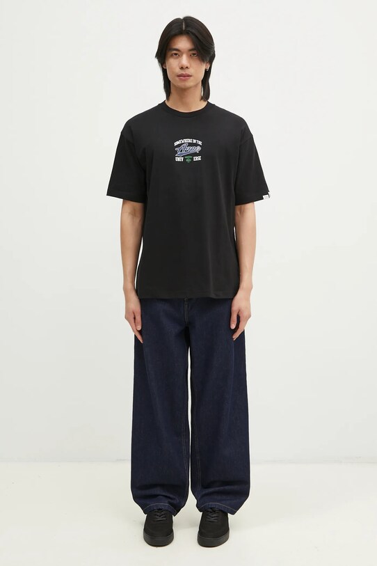AAPE tricou din bumbac Theme Main negru AAPTEM1549XXN