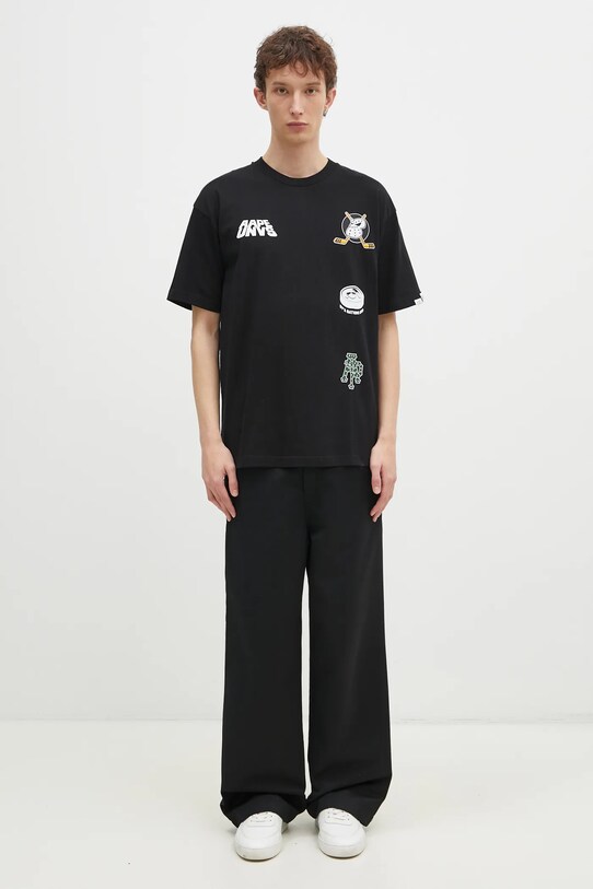 Хлопковая футболка AAPE Theme Main чёрный AAPTEM1550XXN