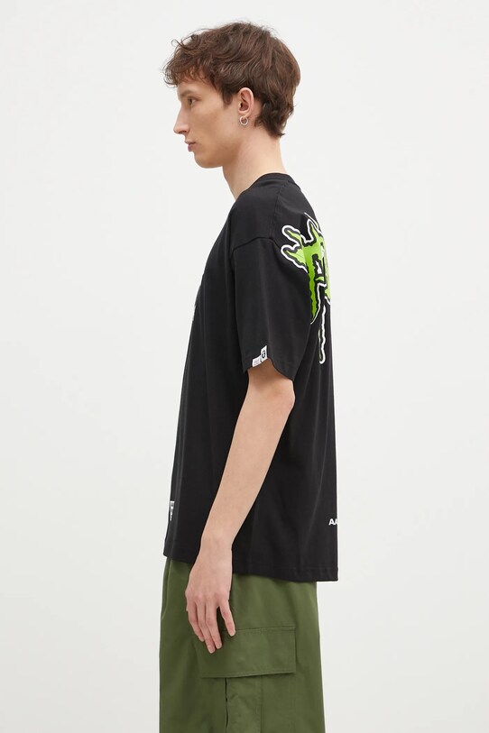 Βαμβακερό μπλουζάκι AAPE Theme Main AAPTEM1555XXN μαύρο AW24
