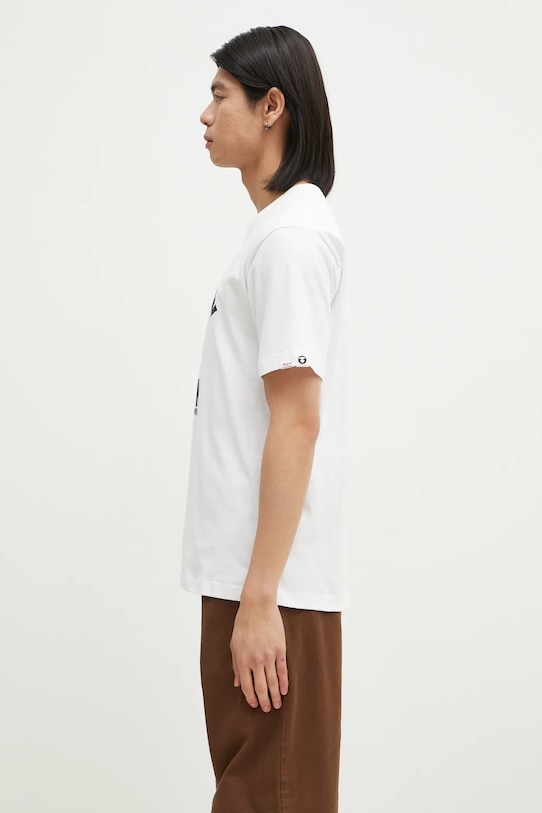 Бавовняна футболка AAPE Moon Face Logo AAPTEM1561XXN білий AW24