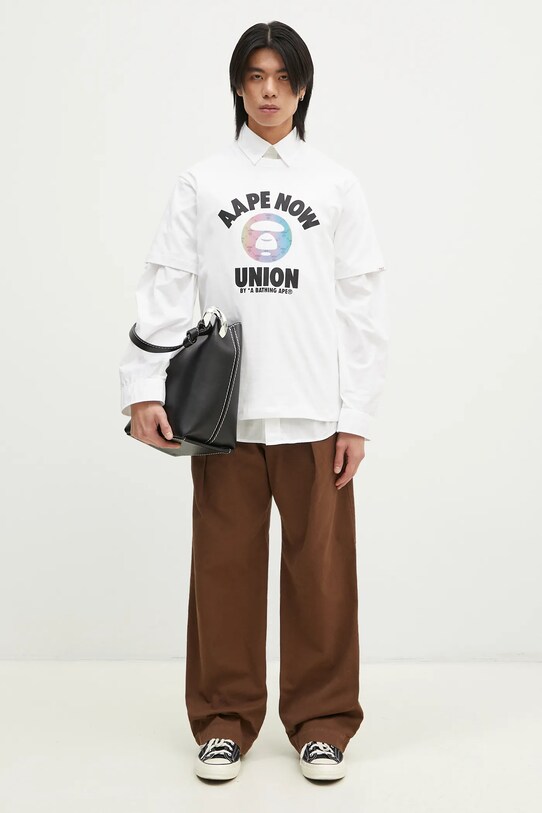 Хлопковая футболка AAPE Moon Face Logo AAPTEM1561XXN белый
