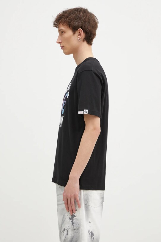 Pamučna majica AAPE Moon Face Logo AAPTEM1561XXN crna AW24