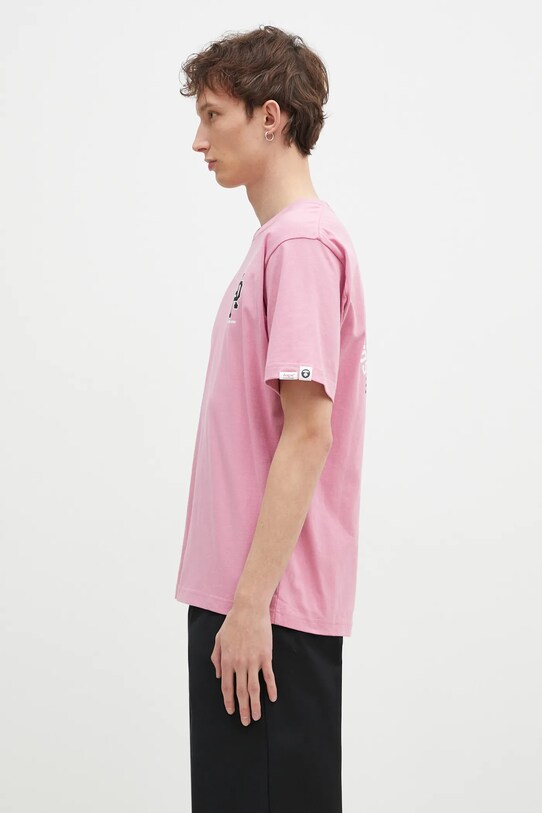 Хлопковая футболка AAPE Basic AAPTEM1562XXN розовый AW24