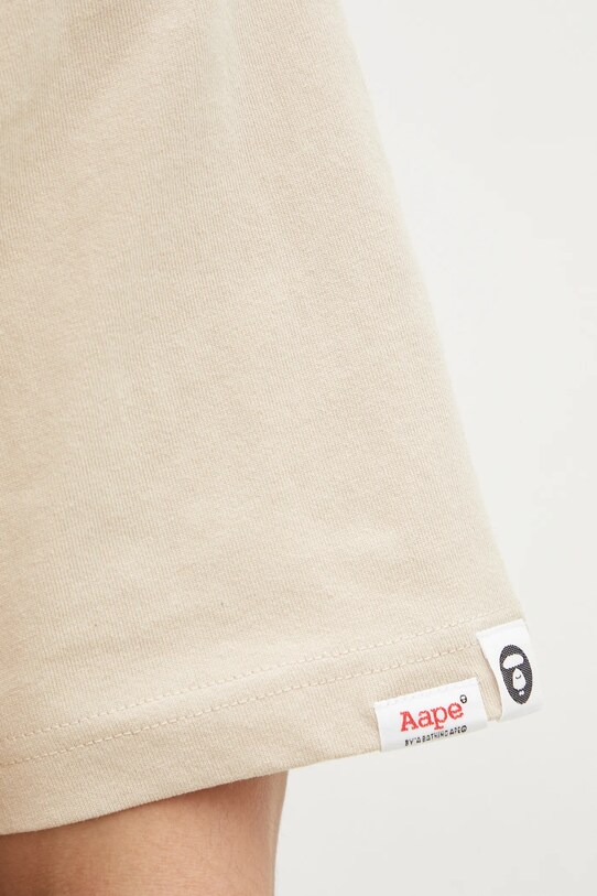 Хлопковая футболка AAPE Moon Face Logo бежевый AAPTEM1564XXN