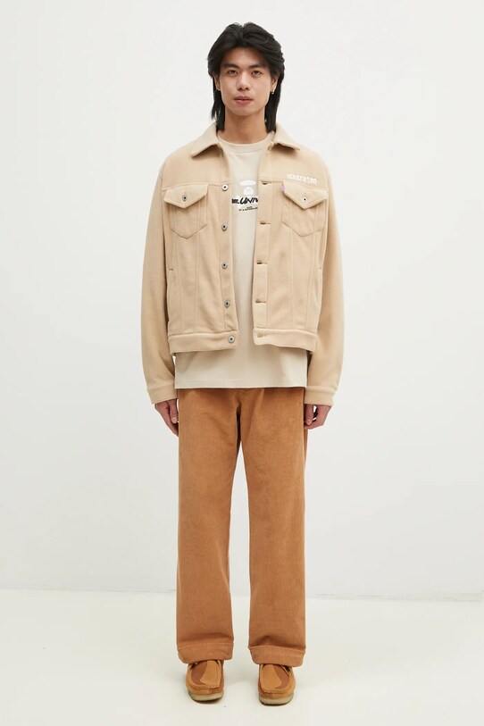 Хлопковая футболка AAPE Moon Face Logo AAPTEM1564XXN бежевый