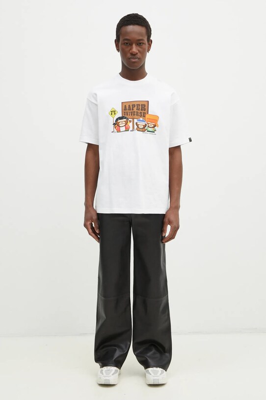 AAPE cotton t-shirt Aaper Universe AAPTEM1573XXN white