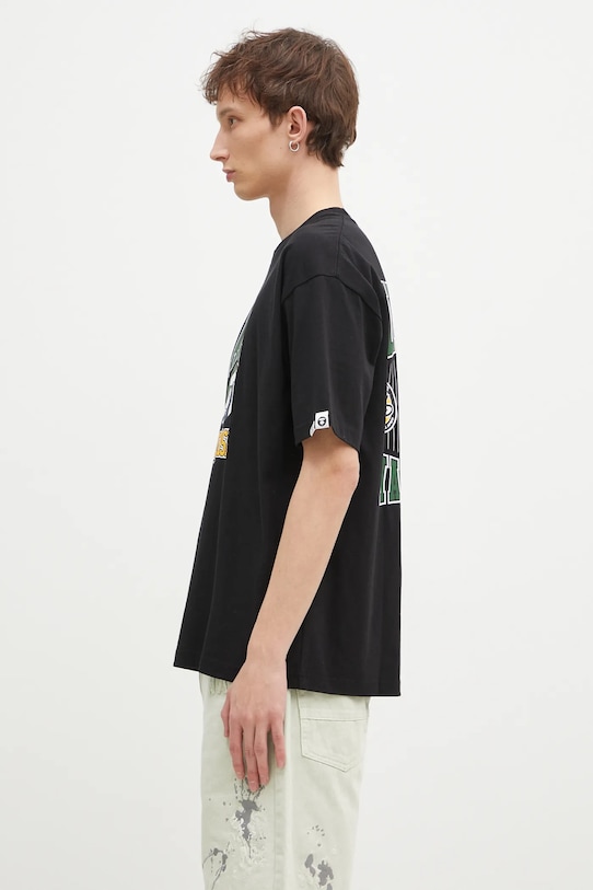 AAPE t-shirt in cotone Moon Face Logo AAPTEM1547XXN nero AW24