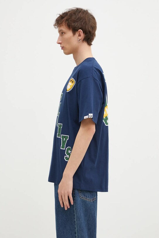 AAPE tricou din bumbac Moon Face Logo AAPTEM1548XXN bleumarin AW24