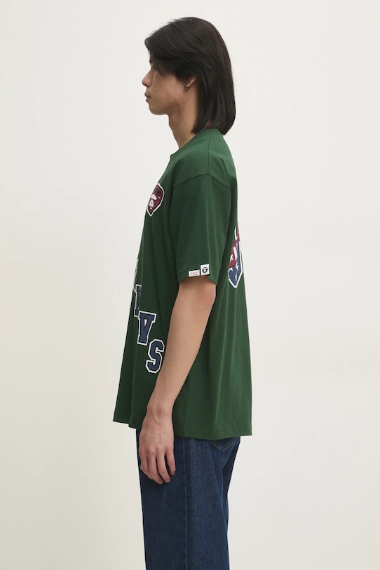 AAPE t-shirt in cotone Moon Face Logo AAPTEM1548XXN verde AW24